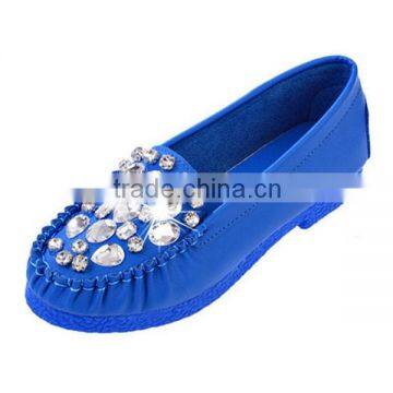 Flat Shoes With Round Soft Leather Low Shoes Women Diamond Peas Shoes photo-3