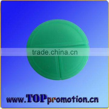 round shape 3 grid plastic small pill box