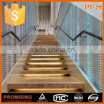 Five star hotel design natural stone baluster stairs glass