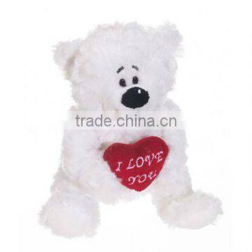 25cm lovely and cute fluffy plush soft teddy bear with red heart