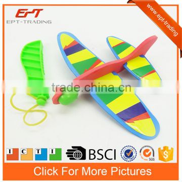 Promotion toy plastic mini eject flying plane rubber band toy for kids