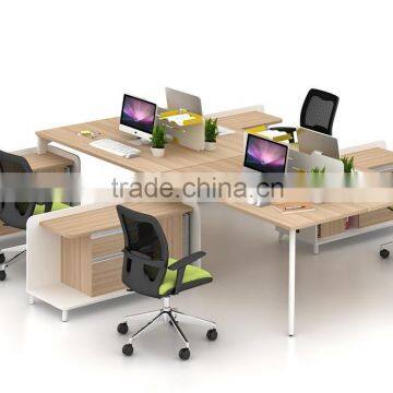 Unique workstation desk for 4 people/wooden office furniture