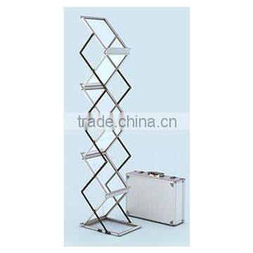 Portable Folding A4/A3 Magazine Rack, PS/wood Brochure Holder
