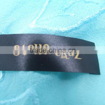 black soft satin printed garment sew on labels