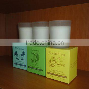 scented home candles in glass jar