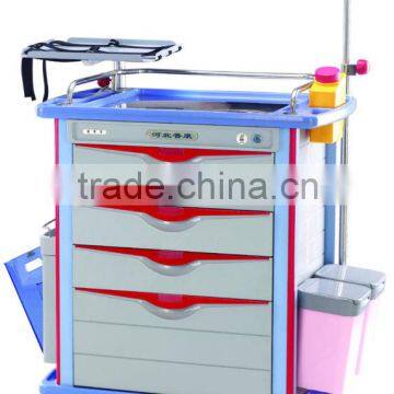 F-46 ABS emergency trolly with drawers, medical trolley, medical furniture