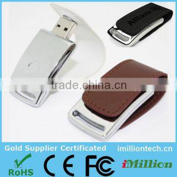 Customize Logo Leather Usb 2.0 Driver U Disk Factory Price with CE and ROHS
