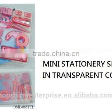 Mini stationery set in transparent color