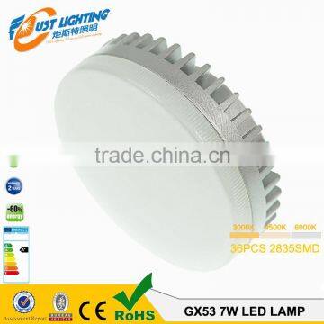 High quality aluminum 7w gx53 led light 85-265VAC 120degree 85-265VAC gx53 led light