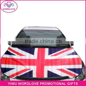 custom elastic printed polyester&spandex UK flag car hood cover,promotion United Kingdom car bonnet flag for national day