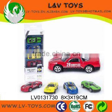 Hot-selling free wheel die cast racing car toy 4 in 1