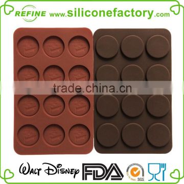 Hot selling! unique custom Euro coin shape silicone chocolate making mould