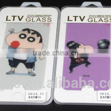 Doraemon and Crayon Shin-Chin color cartoon pictures on the glass screen protector for iphone 6S