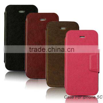 Hot selling make genuine leather cell phone case for IPhone 5C