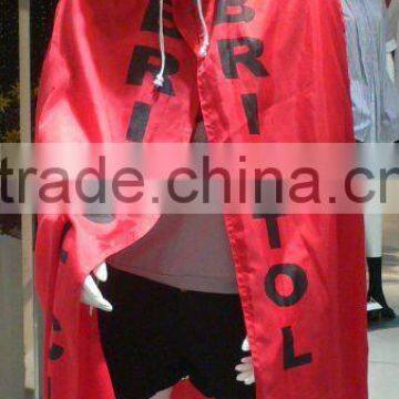 Waterproof Red Color Advertising Poncho,Popular Raincoats for Sport Flag