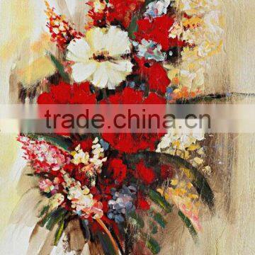 Wholesale flower canvas oil painting,handpainted impressionist modern flower oil painting on canvas