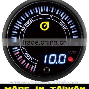 60mm Japnease design White/Amber LED Electrical analog&digital display Air/Fuel Ratio Gauge/ with Warning