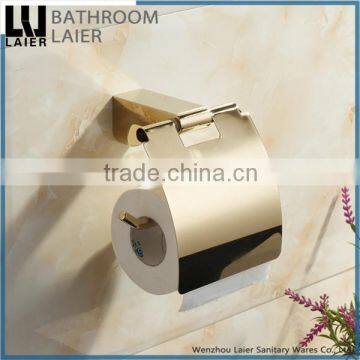 Promotional Classic-Style Covered Zinc Alloy Gold Finishing Bathroom Accessories Wall Mounted Toilet Paper Holder