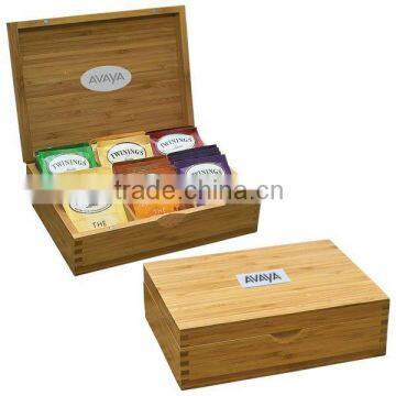 High quality gift packing customized natural bamboo wooden tea storage box