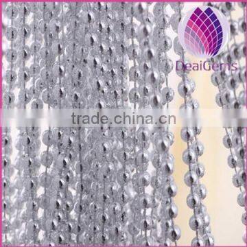 wholesale decorative connecting necklace 8mm silver plated plastic round beads chain sold by kilograms for clothing