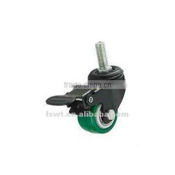 Small Diamond Double Ball Bearing Screw With Brake Caster Wheel