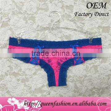 Factory custom Y shape briefs fitness comfortable bikini briefs flower lace slim panties