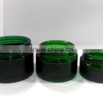 essential cream green glass jar