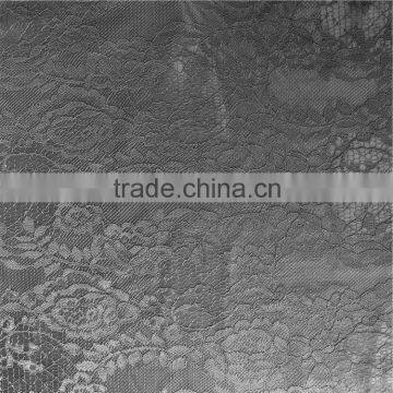 Black indian tulle fabric cord lace for curtains/home textile/garment