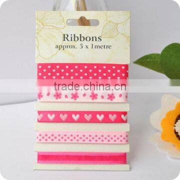 Pattern Ribbon, Grosgrain Ribbon , Ribbon Set , Scrapbooking Ribbon, Ribbon for Bowing photo-1