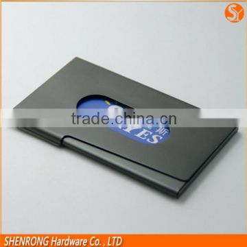 Factory Logo design Business Aluminum alloy card holder brushed steel