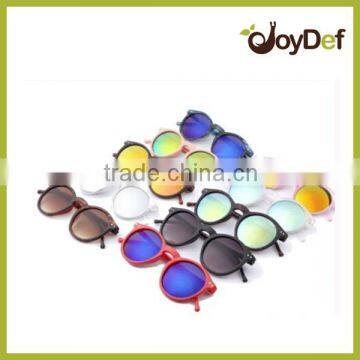 2016 The plastic round retro various design style natural price polarized sunglasses with mirror lens