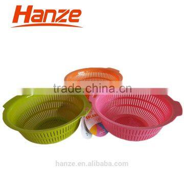 Colored Kitchenware Round Plastic Vegetable Sink Colander