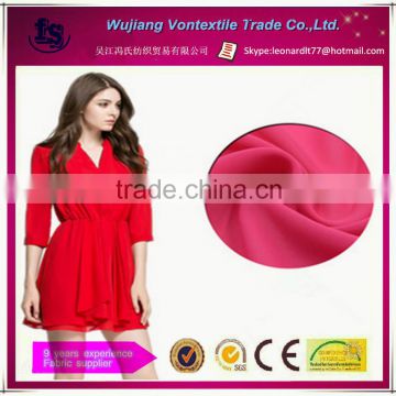 Shengze manufacture supply pearl chiffon fabric/75d polyester plain chiffon fabric for dress