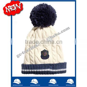 OEM new product Wholesale china manufacture CUSTOM LOGO winter women fur pompons acrylic beanie hat and cap