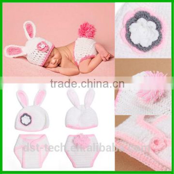 Rabbit shape big ears cotton yarn baby clothes baby photography props