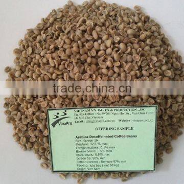 VIETNAM DECAFFEINATED ARABICA COFFEE BEANS