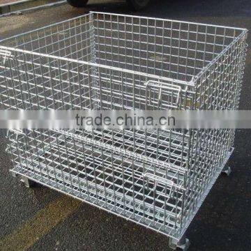 Collapsible wire mesh container wire mesh pallet