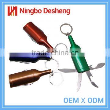 OEM directly supplied beer bottle opener with keychain and knife