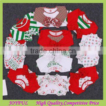 2016 Children clothing ruffle raglan shirt baby girl icing christmas raglan shirts