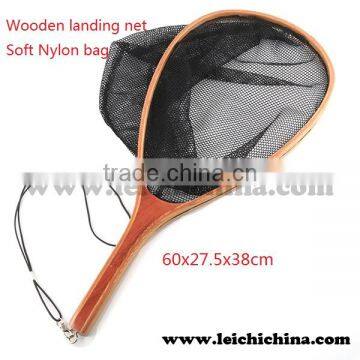 In stock 23.5'' wood fly fishing trout landing net