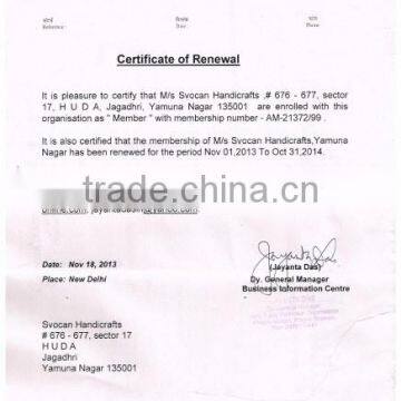 Certificate of Renewal