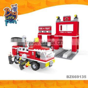 Plastic fire control fighting engine toys building blocks for kids