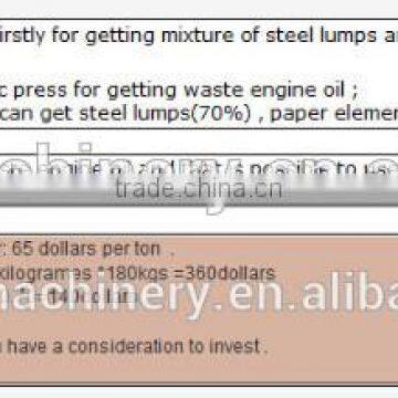 Scrap Fuel Filter Recycle Processing Machine for Getting Waste Engine Oil and Steel Lump photo-3