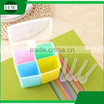 Kitchen Accessories Plastic Seasoning Pot Condiment Container Spice Pots Box Tin Bottle Jar With Spoon photo-3