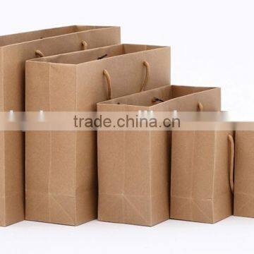 Cheap Brown Printed Logo Brown Kraft Paper Bag With Twisted Paper Handle