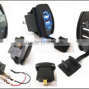 Brand New Motorcycle Car Dual USB Power Supply Charger Port Socket Waterproof DC12-24V photo-3