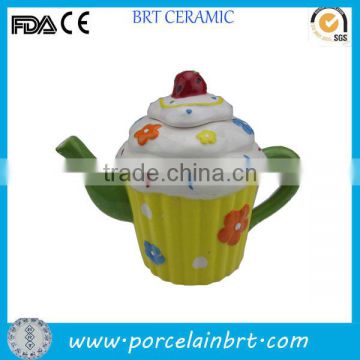 Cup cake design cheap ceramic teapot