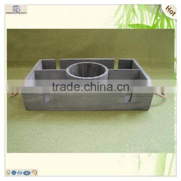 Great Quality Antique Grids Round Hole Compartment Wooden Tray photo-3