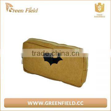 Eco-friendly Brown Washable Kraft Paper Cosmetic Clutch Bag photo-3