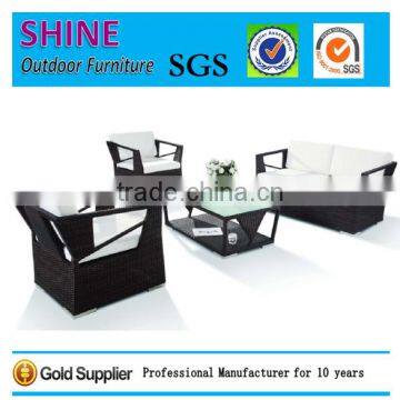 Black color Modern Indoor and Outdoor Sofa Set Rattan Garden Furniture